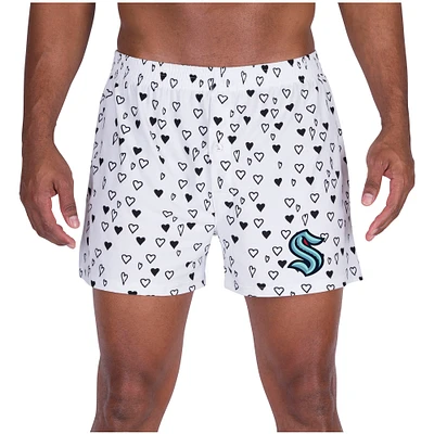 Men's Concepts Sport White Seattle Kraken Epiphany All Over Print Knit Boxers