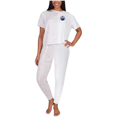 Women's Concepts Sport Cream Edmonton Oilers Brightside Top & Pants Set