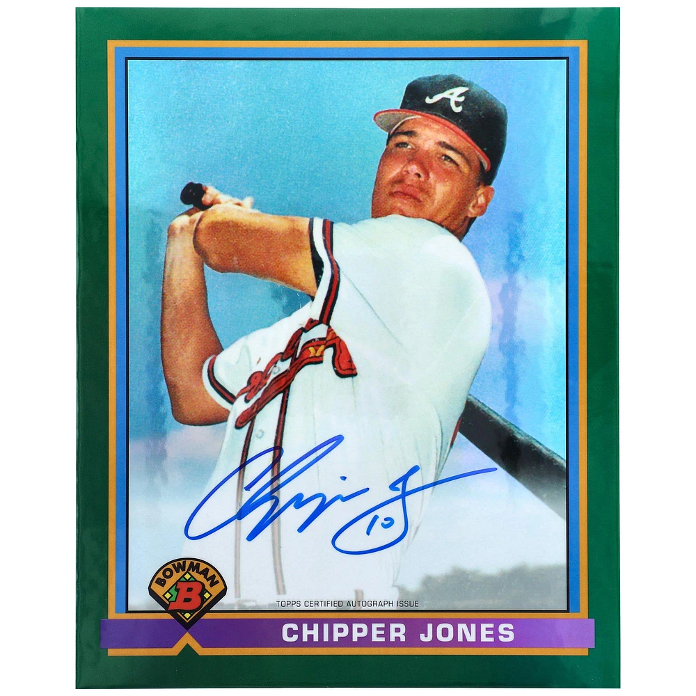 Chipper Jones Atlanta Braves Autographed 2016 Bowman Chrome Rookie Jumbo 1991 Reprint Card