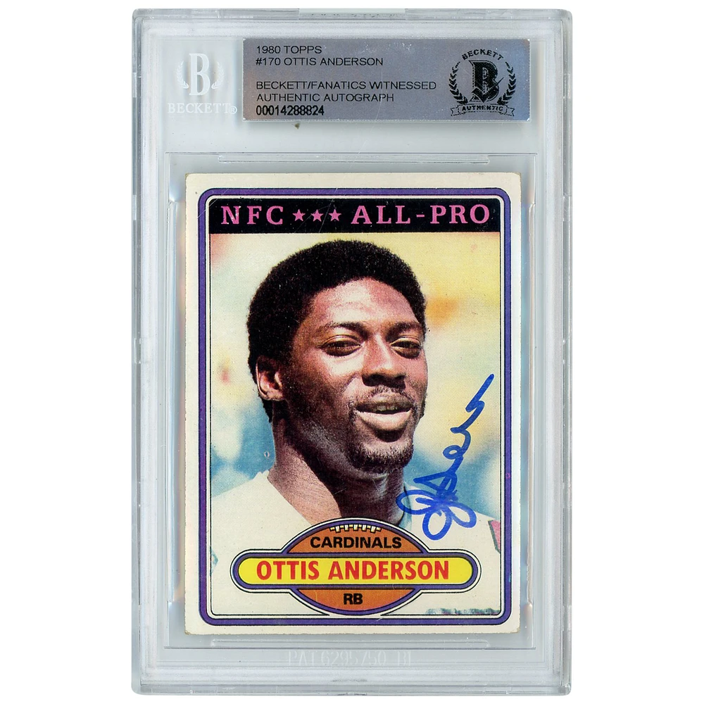 Ottis Anderson St. Louis Cardinals Autographed 1980 Topps #170 Beckett Fanatics Witnessed Authenticated Rookie Card