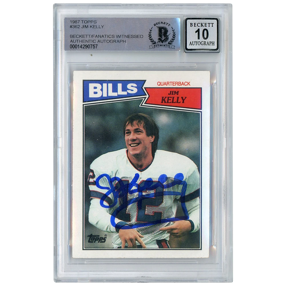 Jim Kelly Buffalo Bills Autographed 1987 Topps #362 Beckett Fanatics Witnessed Authenticated 10 Rookie Card