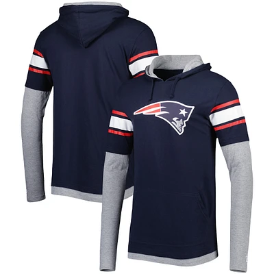 Men's New Era Navy England Patriots Long Sleeve Hoodie T-Shirt