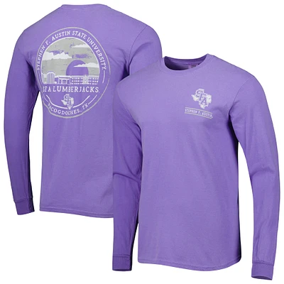Men's Purple Stephen F Austin Lumberjacks Circle Campus Scene Long Sleeve T-Shirt