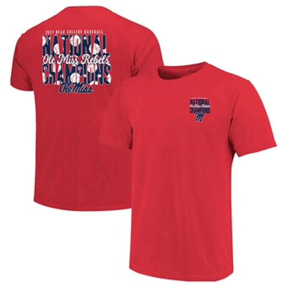 Women's Red Ole Miss Rebels 2022 NCAA Men's Baseball College World Series Champions 2-Hit T-Shirt