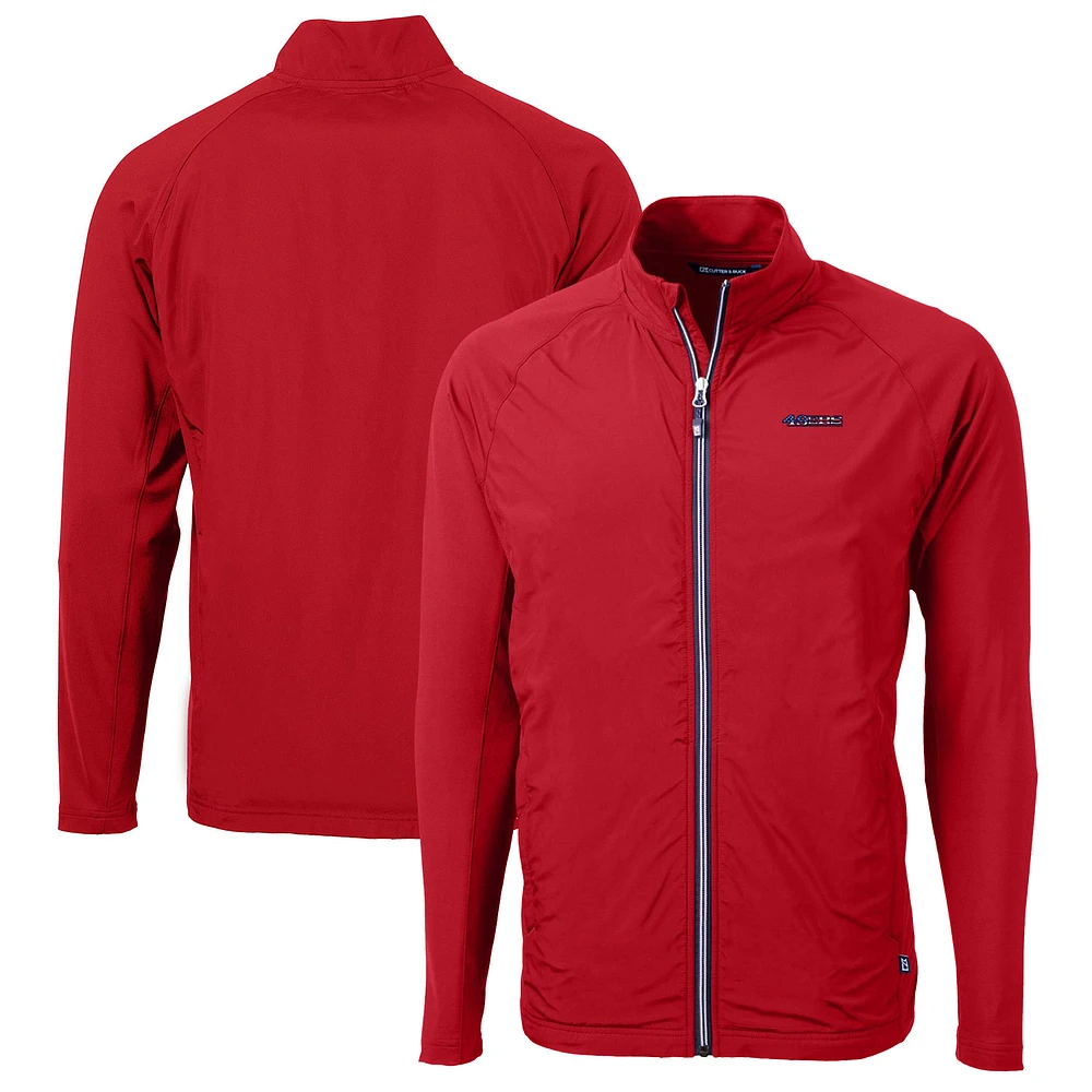 Men's Cutter & Buck Scarlet San Francisco 49ers Americana Adapt Eco Knit Full-Zip Jacket
