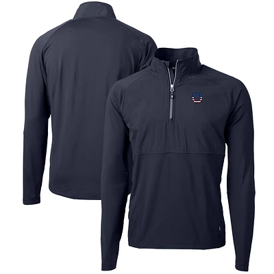 Men's Cutter & Buck Navy Indianapolis Colts Adapt Eco Knit Hybrid Recycled Quarter-Zip Pullover Top