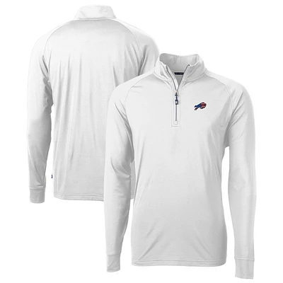 Men's Cutter & Buck White Buffalo Bills Team Adapt Eco Knit Hybrid Recycled Quarter-Zip Pullover Top