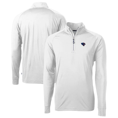 Men's Cutter & Buck White Jacksonville Jaguars Team Adapt Eco Knit Hybrid Recycled Quarter-Zip Pullover Top
