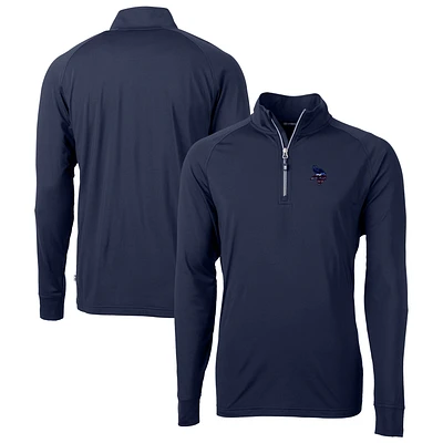 Men's Cutter & Buck Navy Minnesota Vikings Team Adapt Eco Knit Hybrid Recycled Quarter-Zip Pullover Top