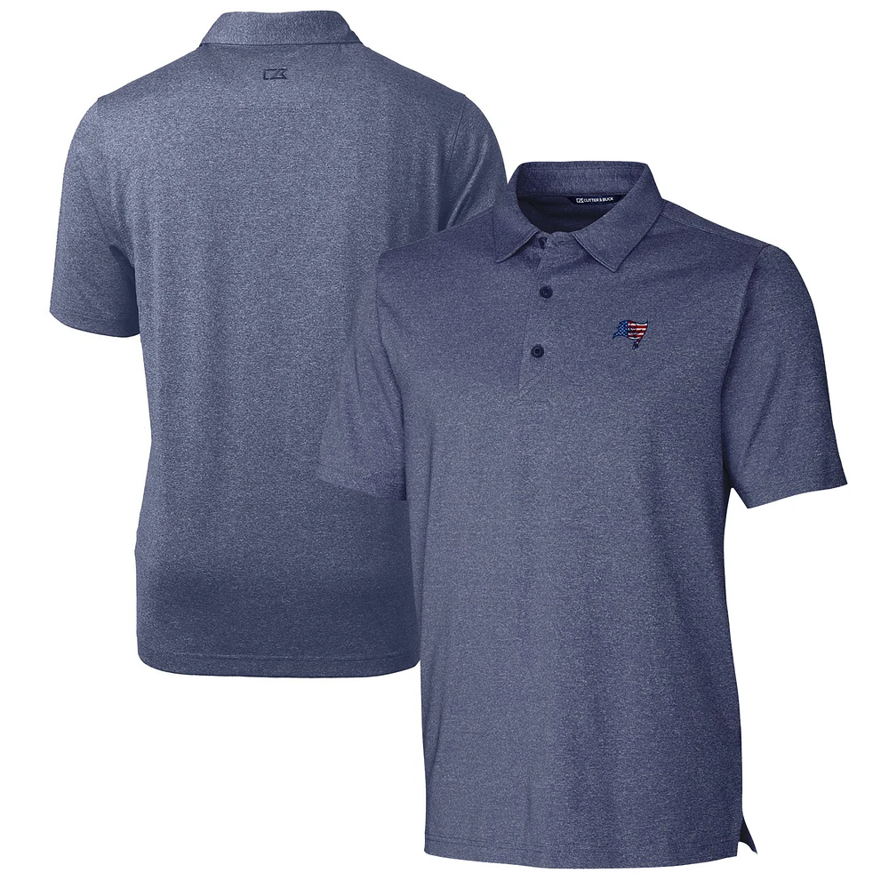 Men's Cutter & Buck Heathered Navy Tampa Bay Buccaneers Forge Stretch Polo