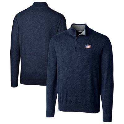 Men's Cutter & Buck Navy New York Jets Lakemont Quarter-Zip Pullover Sweater