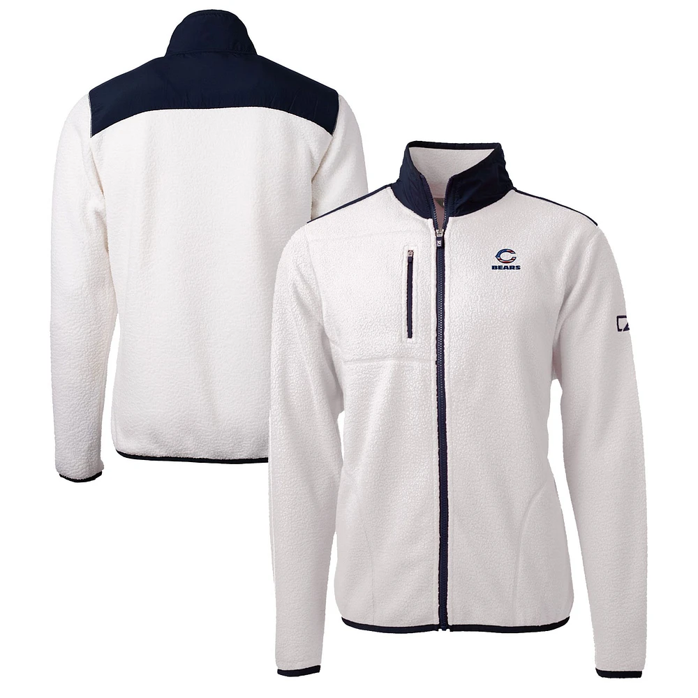 Men's Cutter & Buck Cream Chicago Bears Big & Tall Cascade Eco Sherpa Fleece Full-Zip Jacket