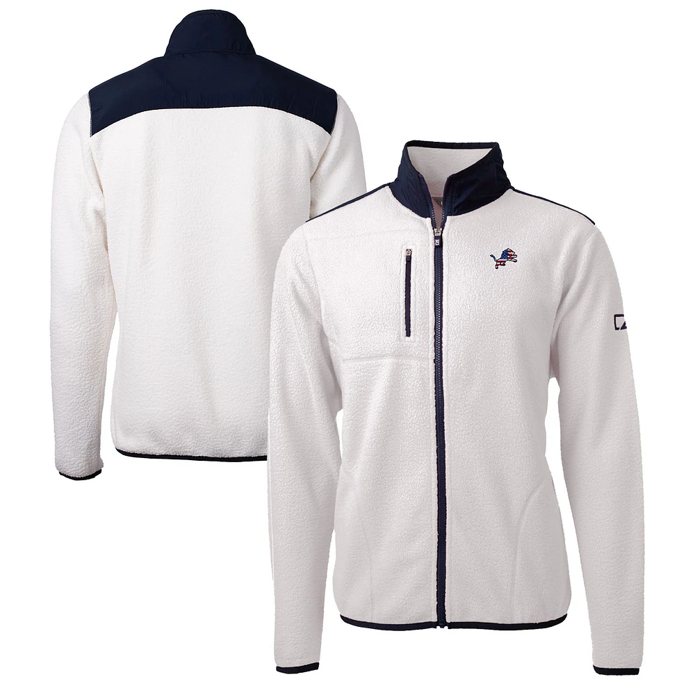 Men's Cutter & Buck Detroit Lions Big Tall Cascade Eco Sherpa Fleece Full-Zip Jacket