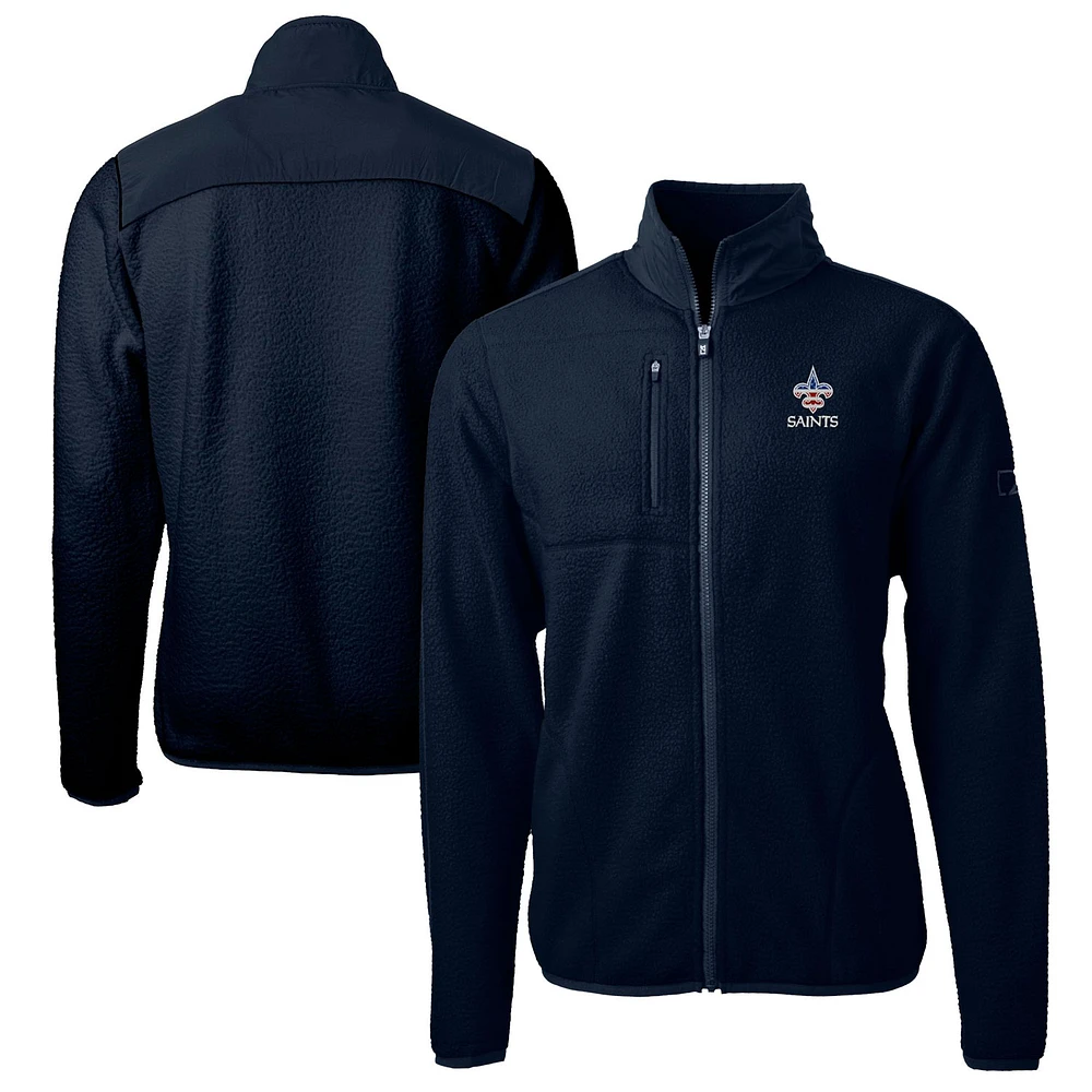 Men's Cutter & Buck Navy New Orleans Saints Big Tall Cascade Eco Sherpa Fleece Full-Zip Jacket