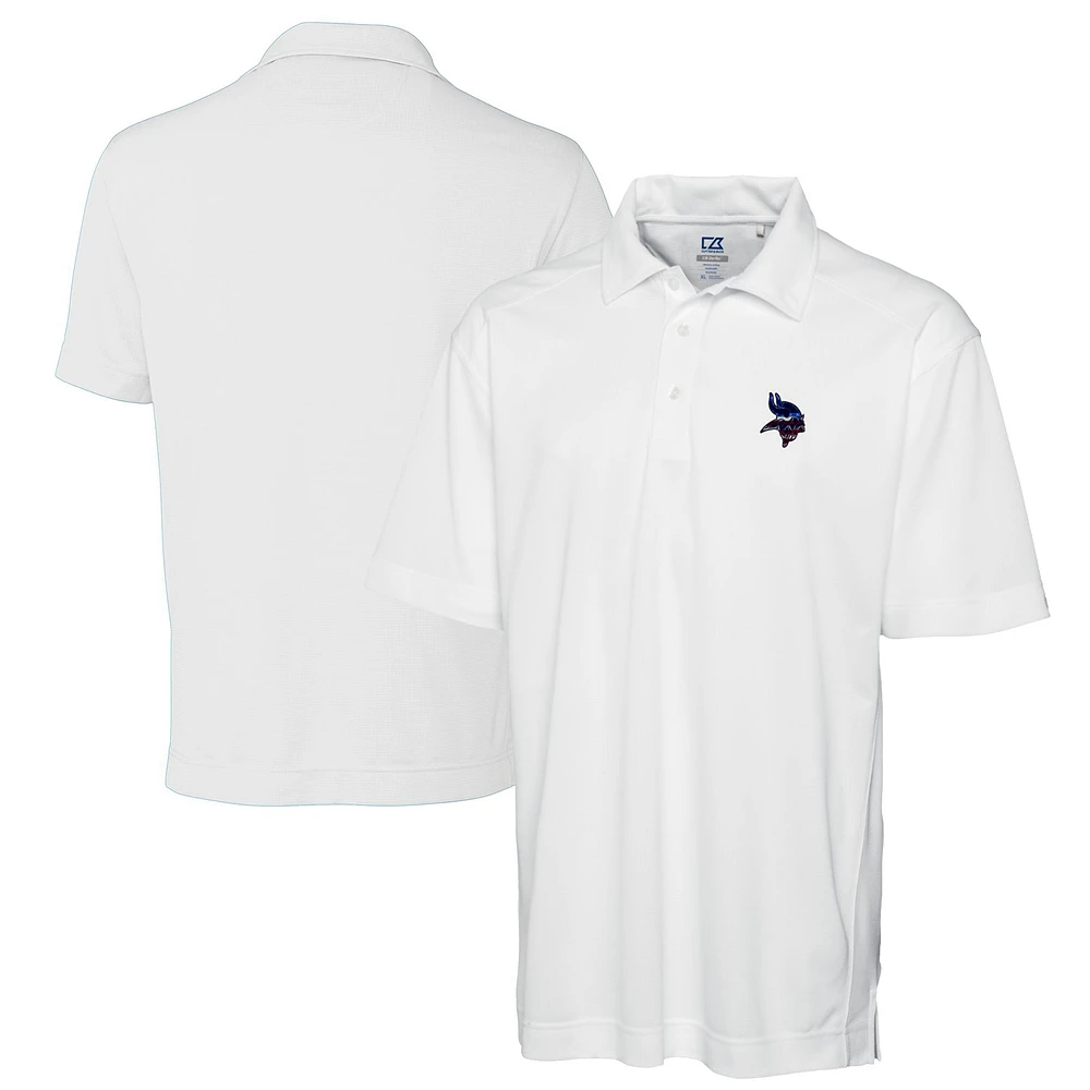 Men's Cutter & Buck White Minnesota Vikings Big & Tall DryTec Genre Textured Solid Polo