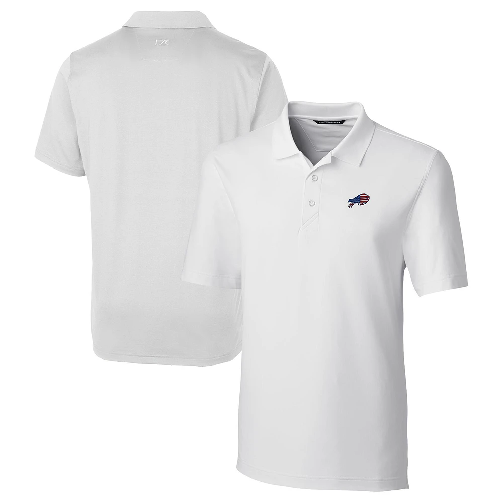 Men's Cutter & Buck White Buffalo Bills Big Tall Team Forge Stretch Polo