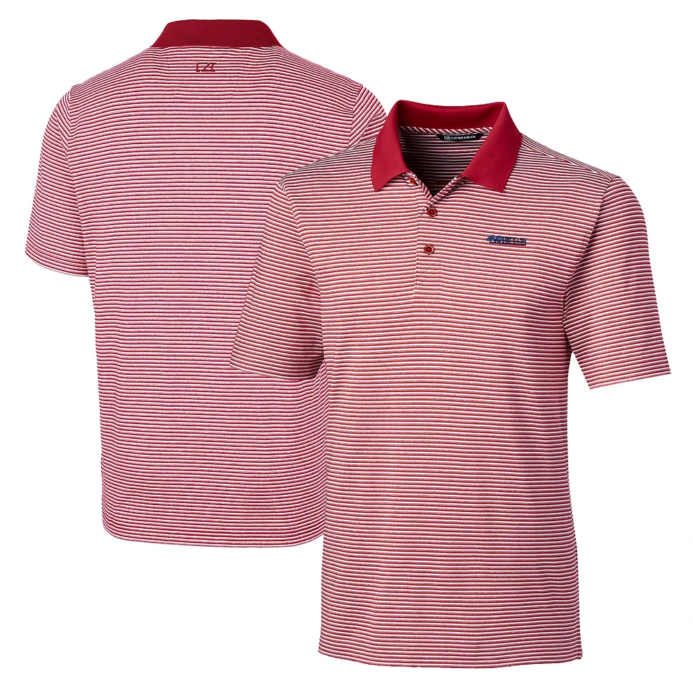 Men's Cutter & Buck Scarlet San Francisco 49ers Big & Tall Forge Tonal Stripe Stretch Polo