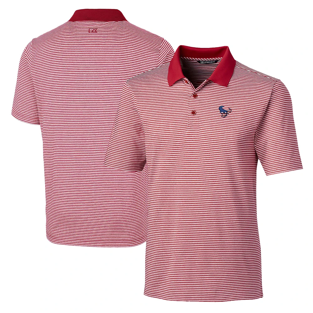 Men's Cutter & Buck Red Houston Texans Big Tall Forge Tonal Stripe Stretch Polo