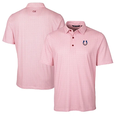 Men's Cutter & Buck Cardinal Indianapolis Colts Big & Tall Pike Double Dot Print Stretch Polo