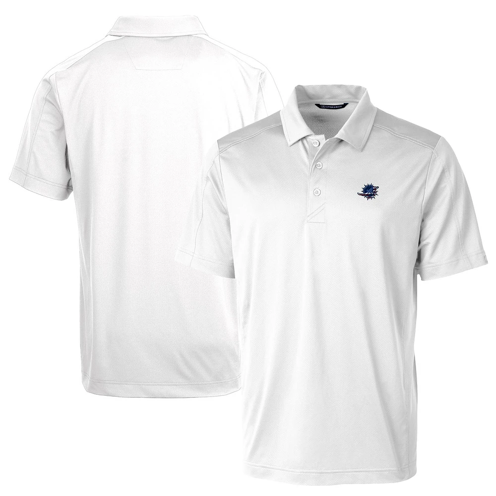Men's Cutter & Buck White Miami Dolphins Big & Tall Prospect Textured Stretch Polo