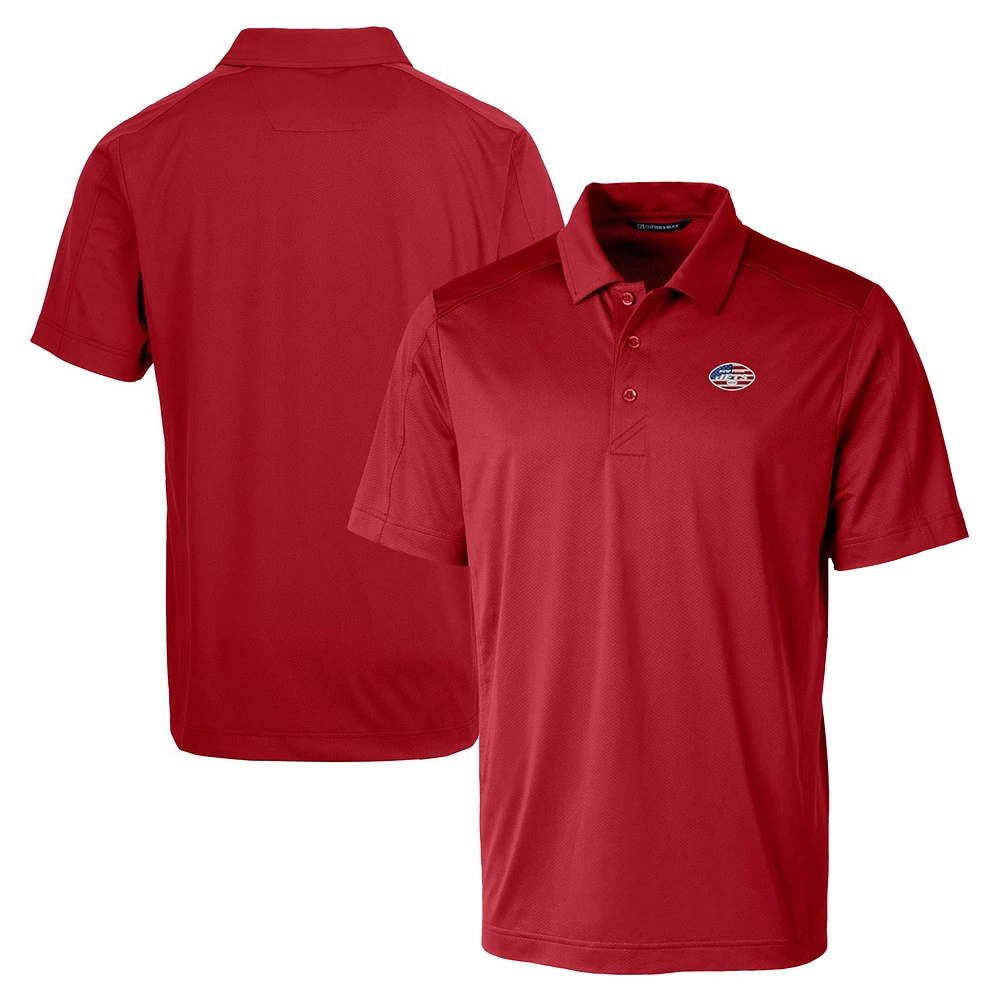 Men's Cutter & Buck Cardinal New York Jets Big & Tall Prospect Textured Stretch Polo