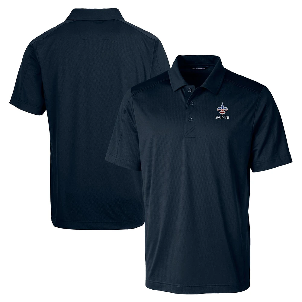 Men's Cutter & Buck Navy New Orleans Saints Big & Tall Prospect Textured Stretch Polo