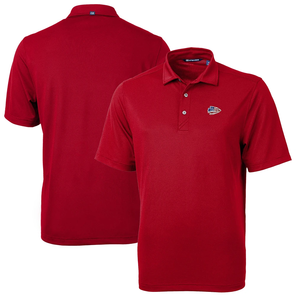 Men's Cutter & Buck Red Kansas City Chiefs Americana Big & Tall Team Virtue Eco Pique Recycled Polo