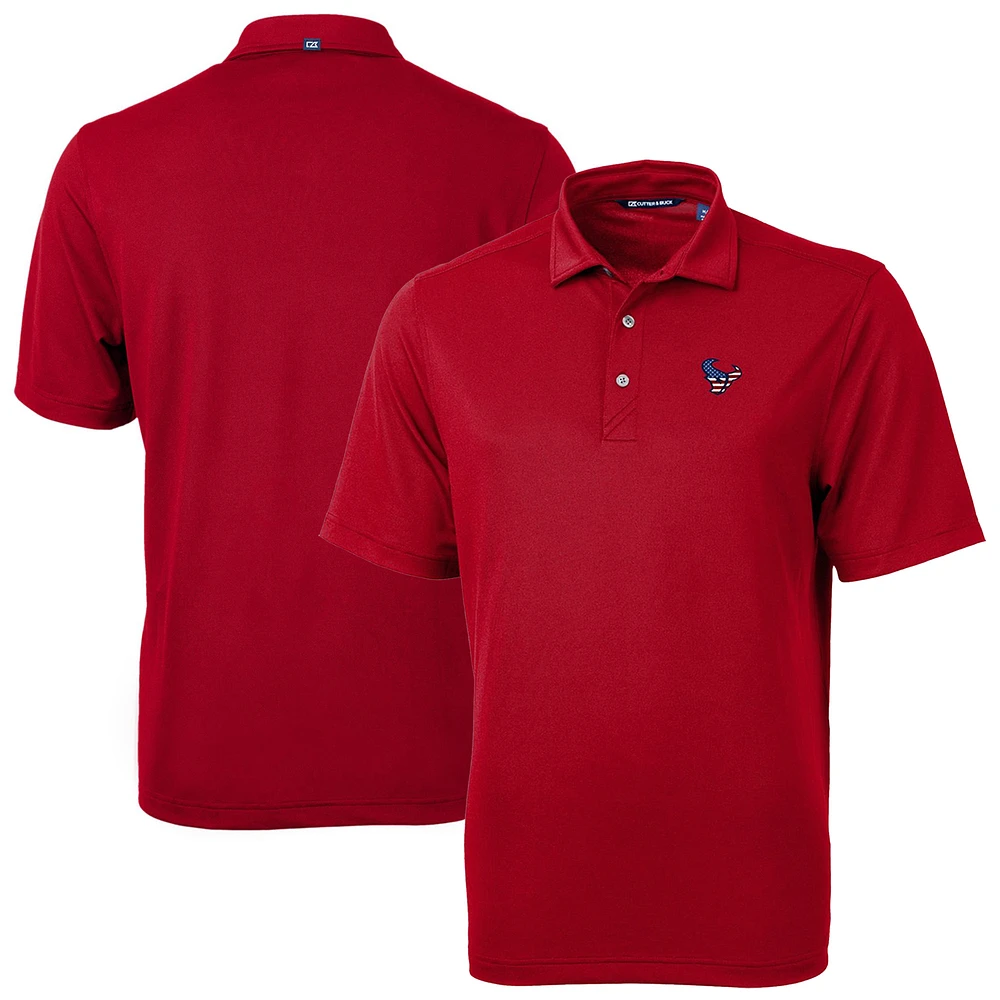 Men's Cutter & Buck Red Houston Texans Americana Big Tall Team Virtue Eco Pique Recycled Polo