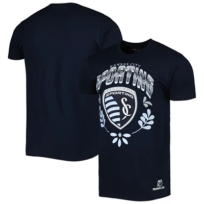 Men's Mitchell & Ness Navy Sporting Kansas City Serape T-Shirt