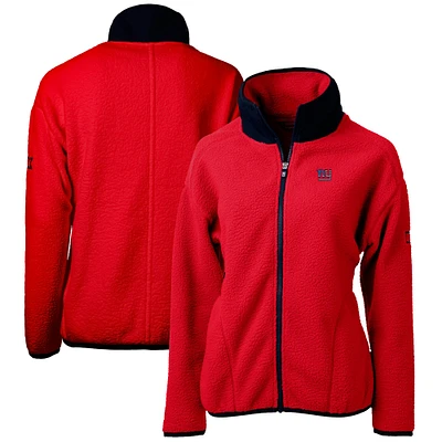 Women's Cutter & Buck Red New York Giants Cascade Eco Sherpa Fleece Full-Zip Jacket