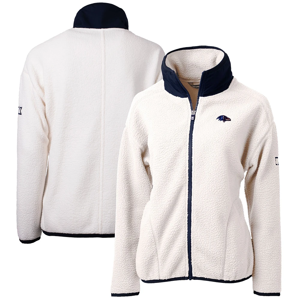 Women's Cutter & Buck Cream Baltimore Ravens Cascade Eco Sherpa Fleece Full-Zip Jacket