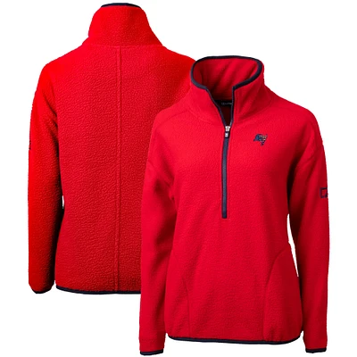 Women's Cutter & Buck Tampa Bay Buccaneers Americana Cascade Eco Sherpa Fleece Half-Zip Pullover Jacket
