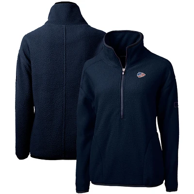 Women's Cutter & Buck Navy Kansas City Chiefs Americana Cascade Eco Sherpa Fleece Half-Zip Pullover Jacket