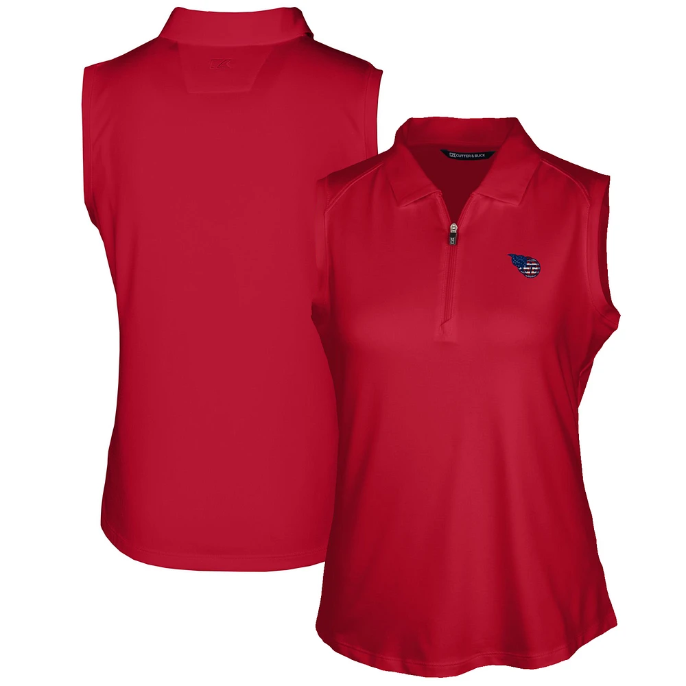 Women's Cutter & Buck Cardinal Tennessee Titans Forge DryTec Stretch Sleeveless Polo