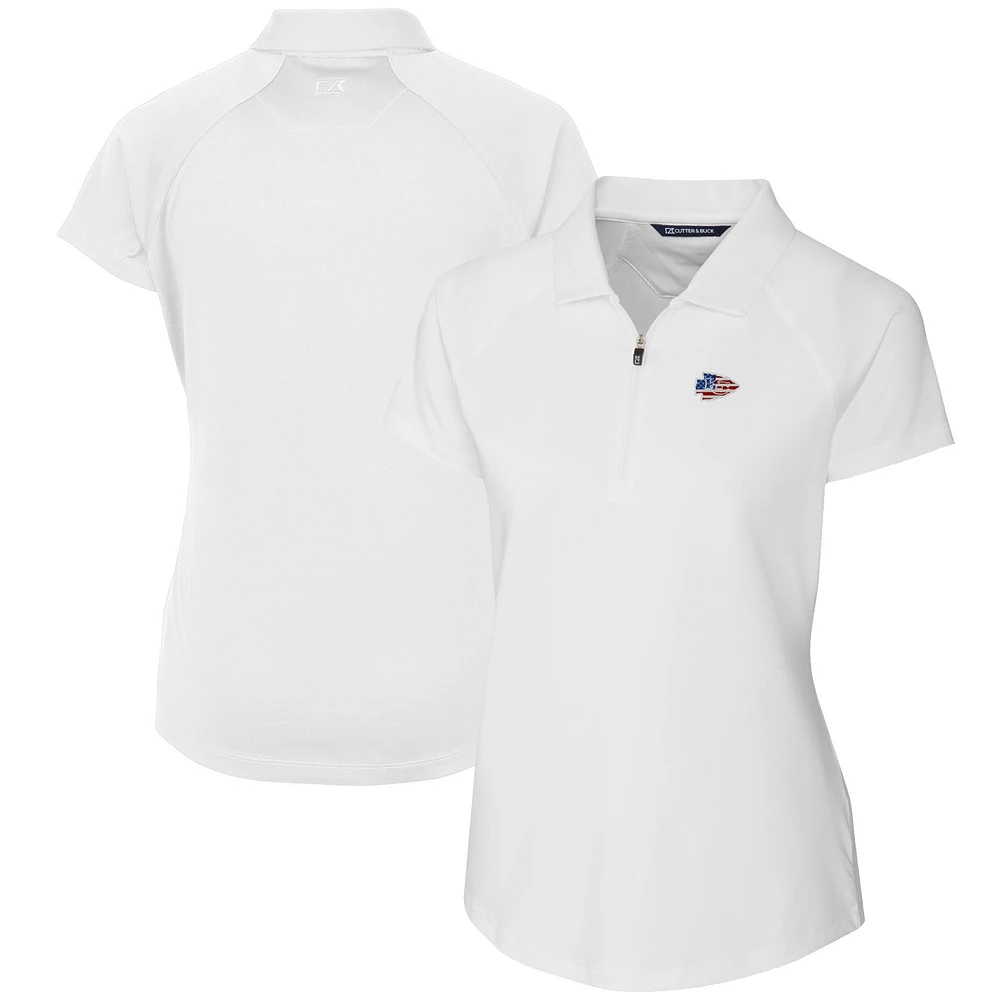 Women's Cutter & Buck White Kansas City Chiefs Forge Stretch Polo
