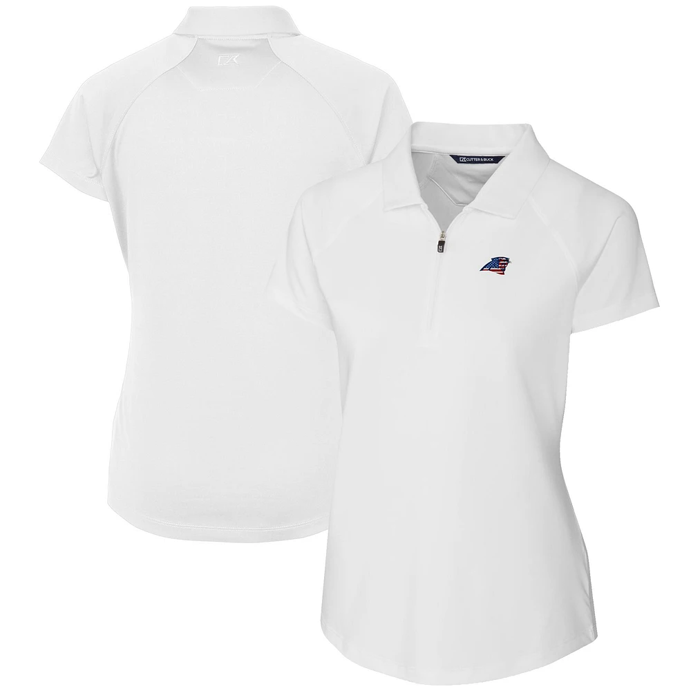 Women's Cutter & Buck White Carolina Panthers Forge Stretch Polo