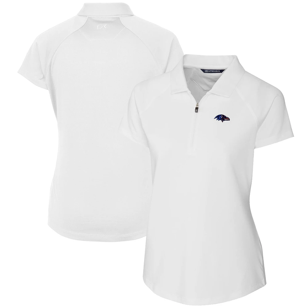 Women's Cutter & Buck White Baltimore Ravens Forge Stretch Polo