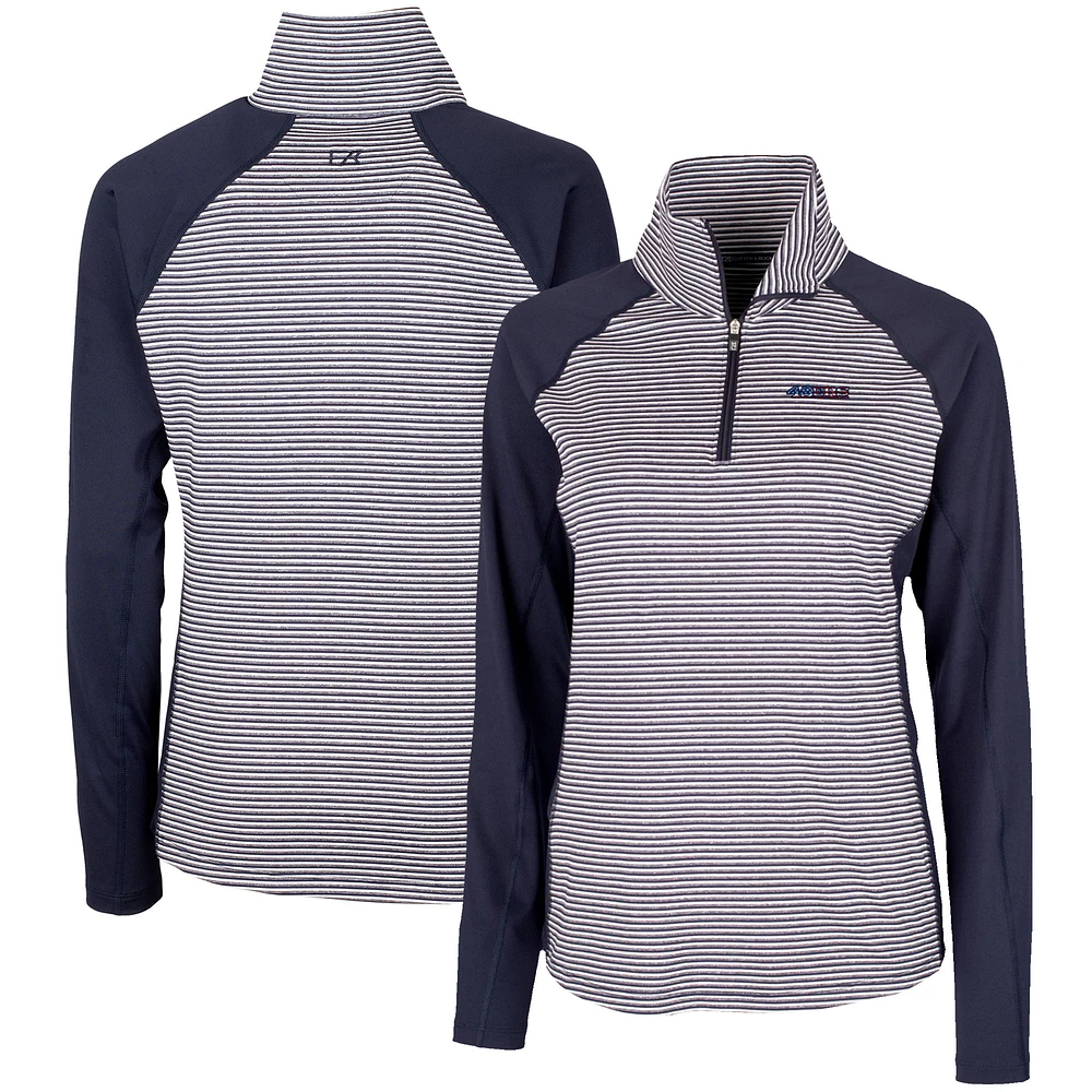 Women's Cutter & Buck Navy San Francisco 49ers Forge Tonal Half-Zip Top