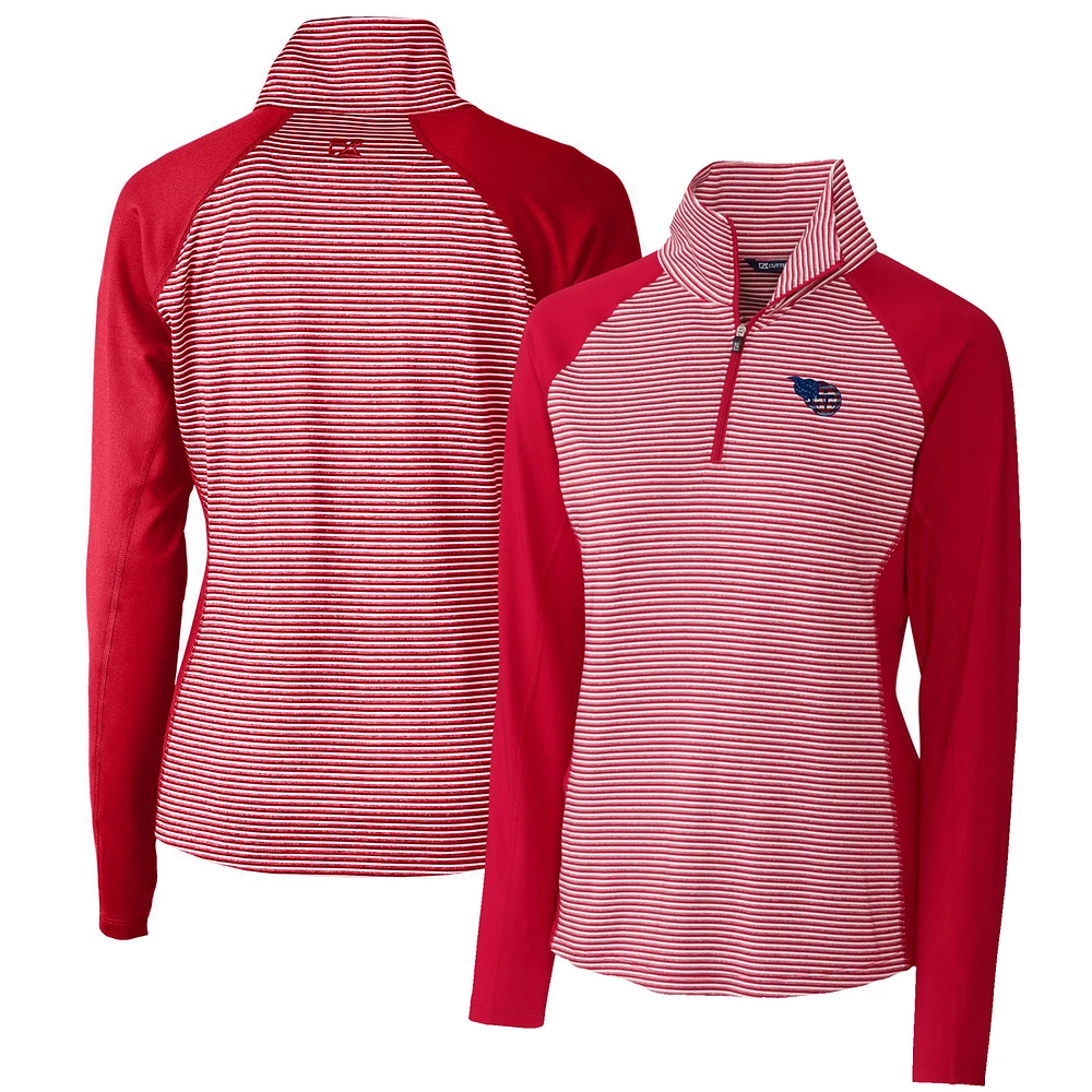 Women's Cutter & Buck Cardinal Tennessee Titans Forge Tonal Half-Zip Top