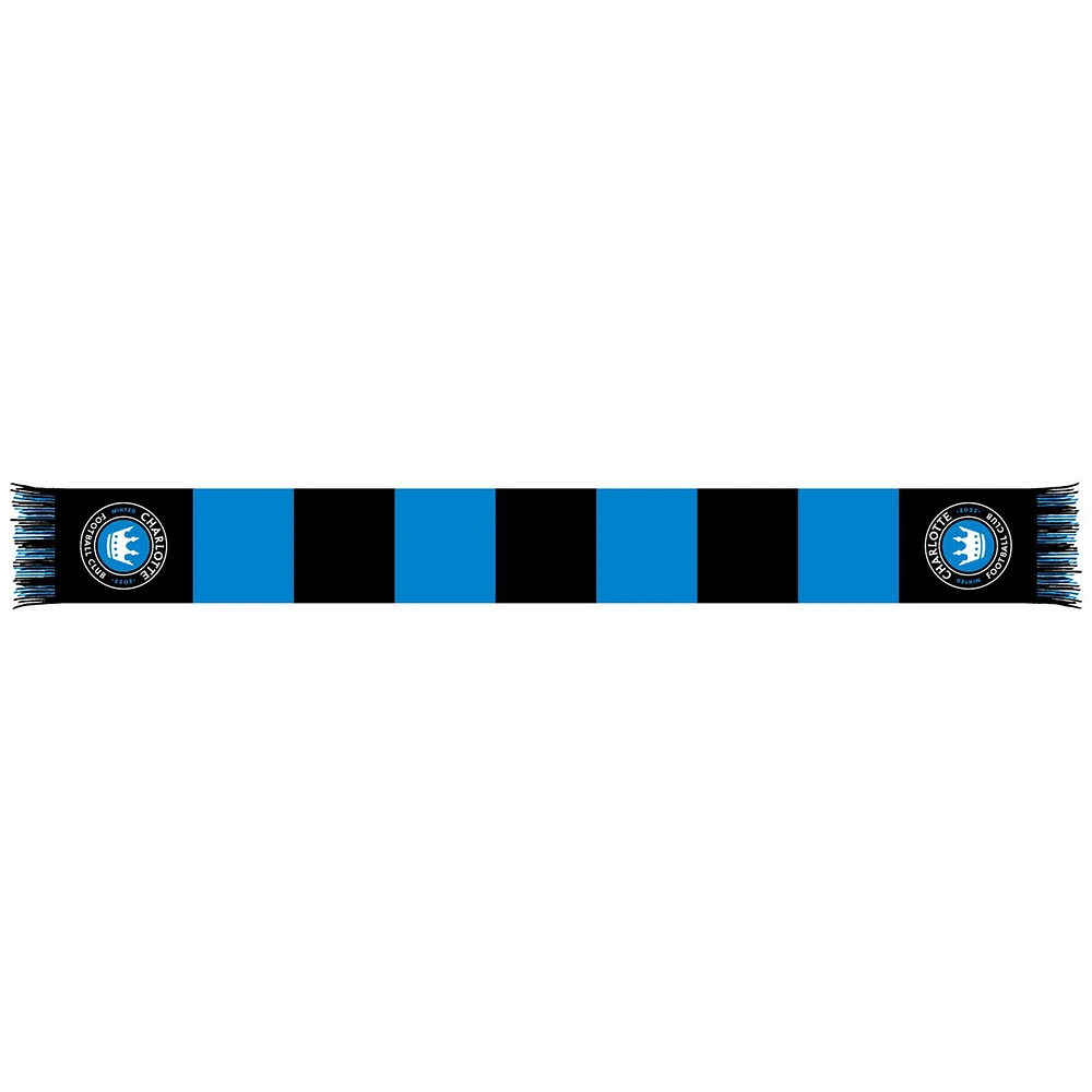 Black/Blue Charlotte FC Team Bar Knit Scarf