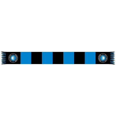 Black/Blue Charlotte FC Team Bar Knit Scarf