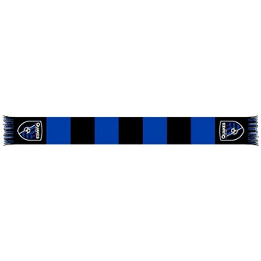 Black/Blue San Jose Earthquakes Team Bar Knit Scarf
