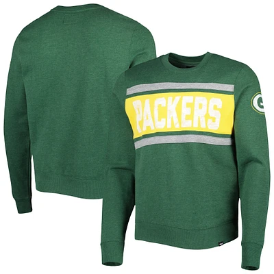 Men's '47 Heathered Green Green Bay Packers Bypass Tribeca Pullover Sweatshirt