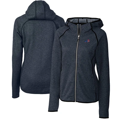 Women's Cutter & Buck Heathered Navy Buffalo Bills Mainsail Full-Zip Jacket