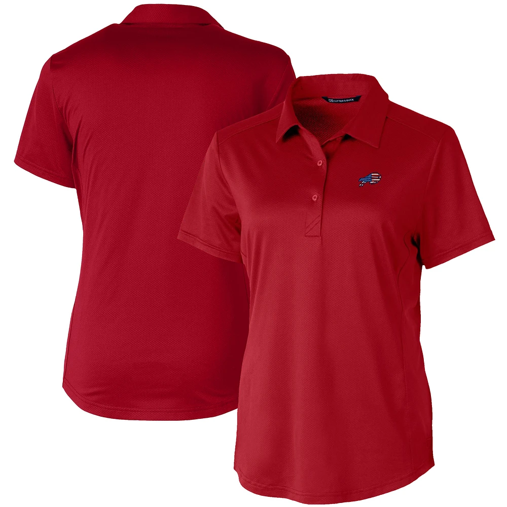 Women's Cutter & Buck Cardinal Buffalo Bills Americana Prospect Textured Stretch Polo