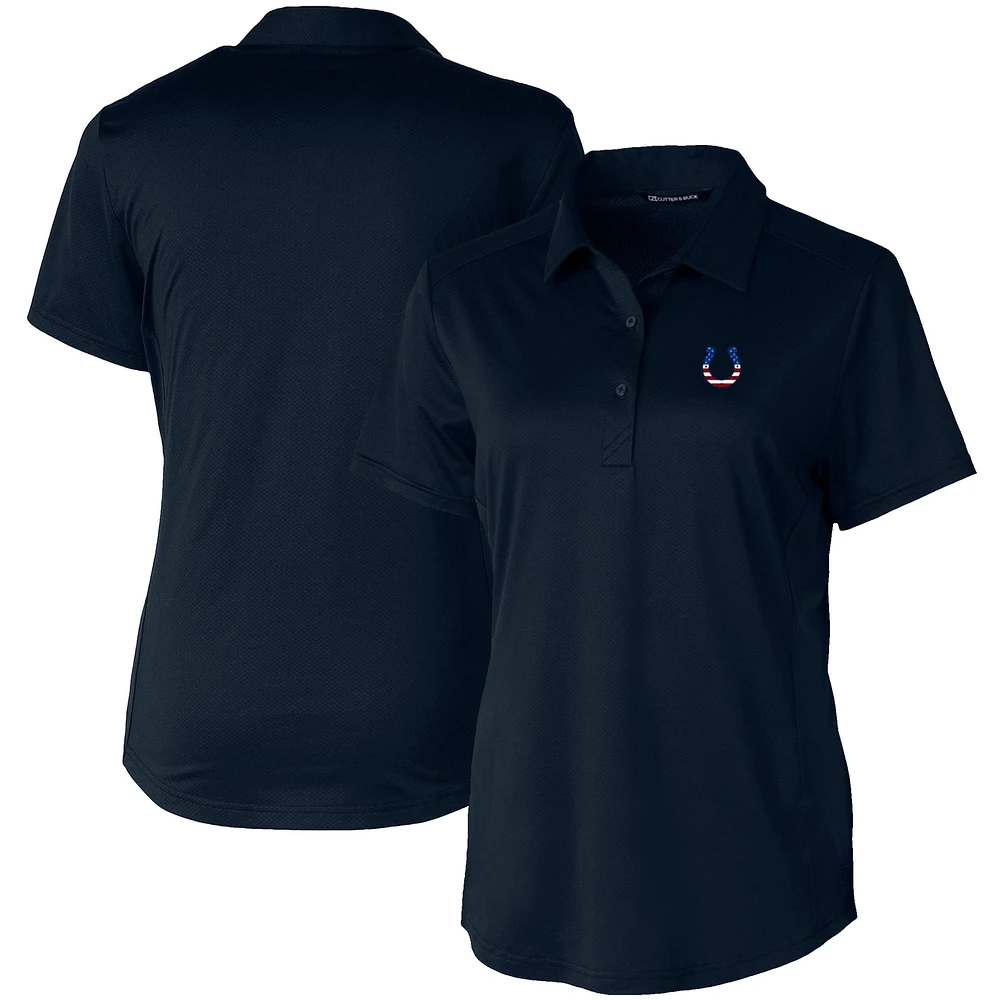 Women's Cutter & Buck Navy Indianapolis Colts Americana Prospect Textured Stretch Polo