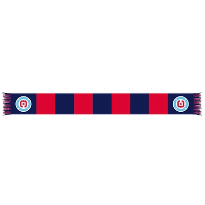 Navy/Red Chicago Fire Team Bar Knit Scarf