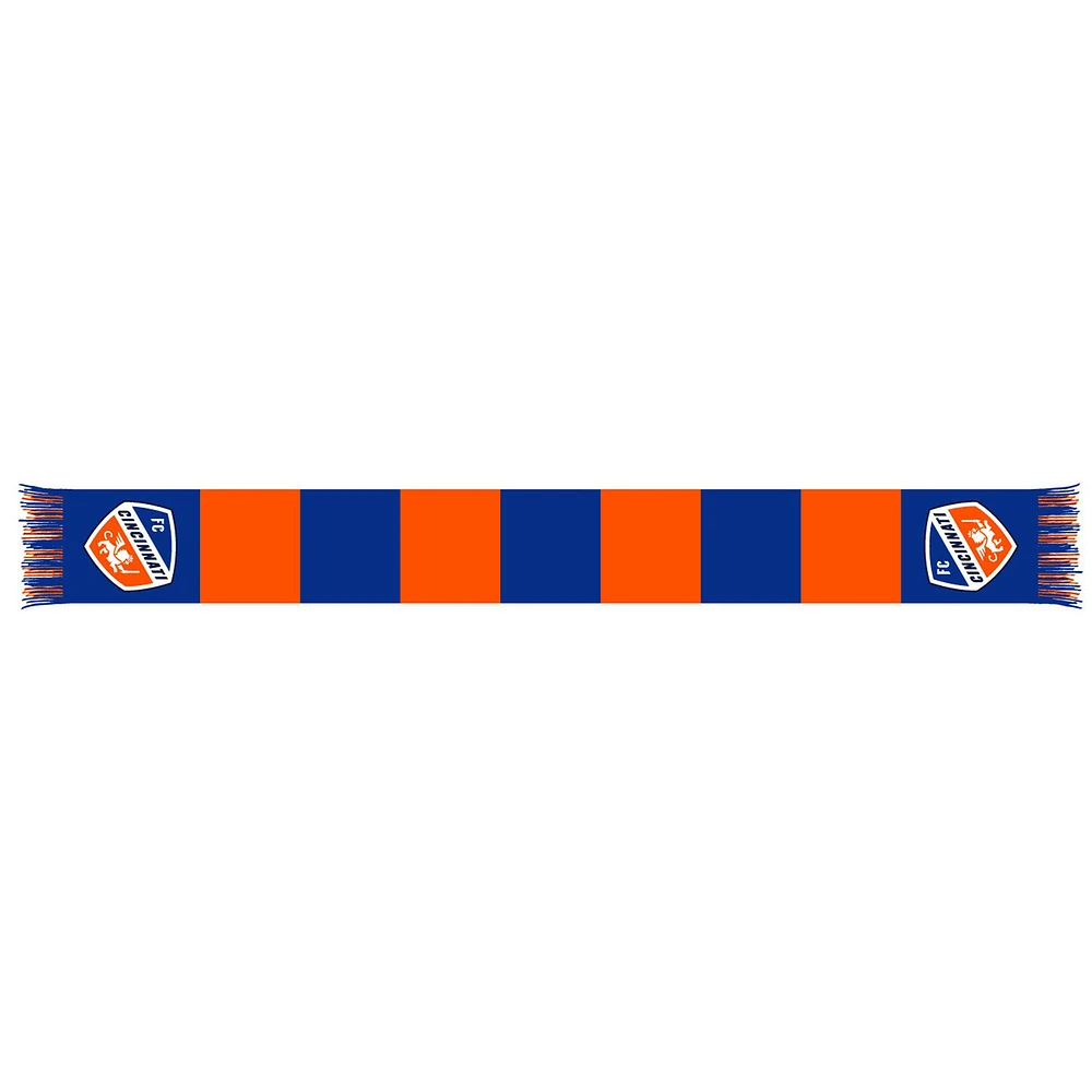 Blue/Orange FC Cincinnati Team Bar Knit Scarf