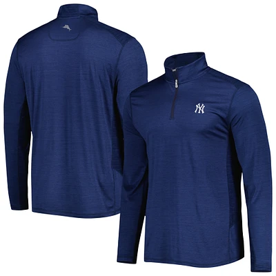 Men's Tommy Bahama Navy New York Yankees Delray IslandZone Half-Zip Top