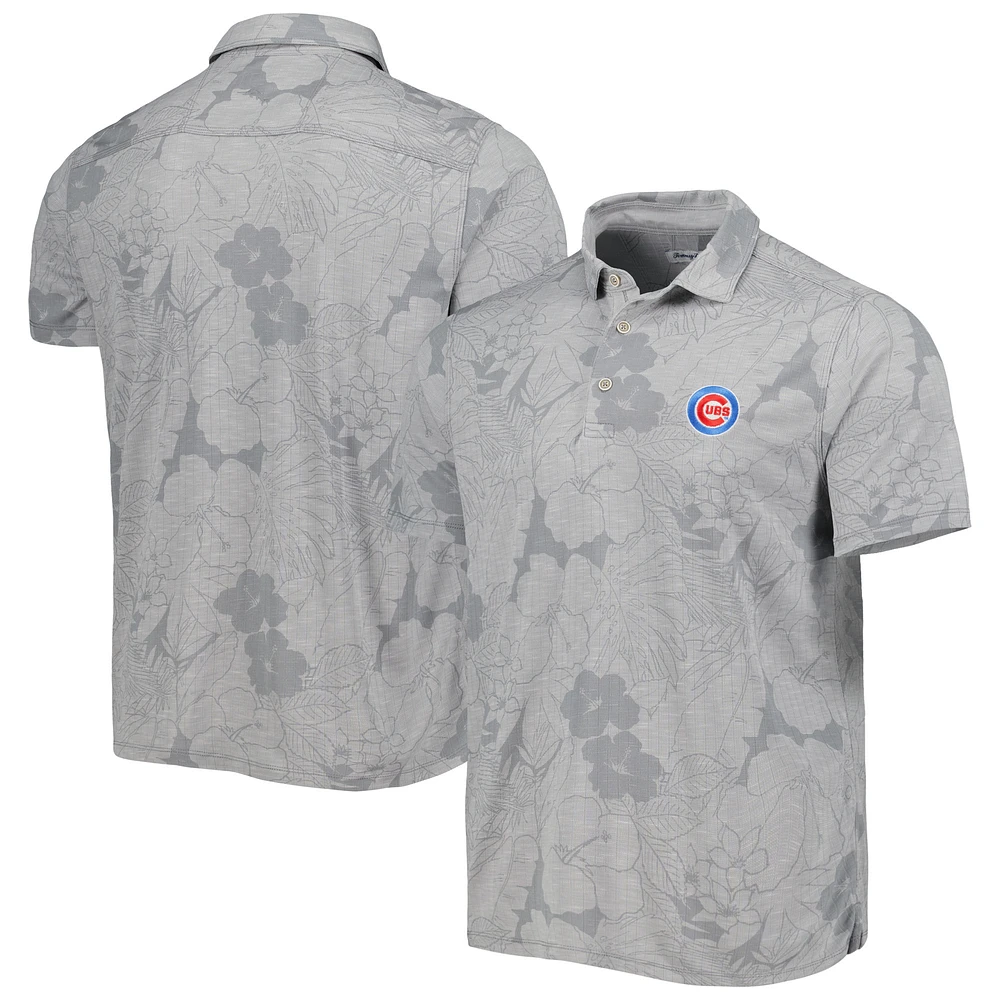 Men's Tommy Bahama Gray Chicago Cubs Blooms Polo